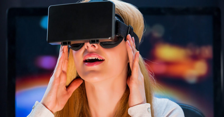 Woman Using VR Headset