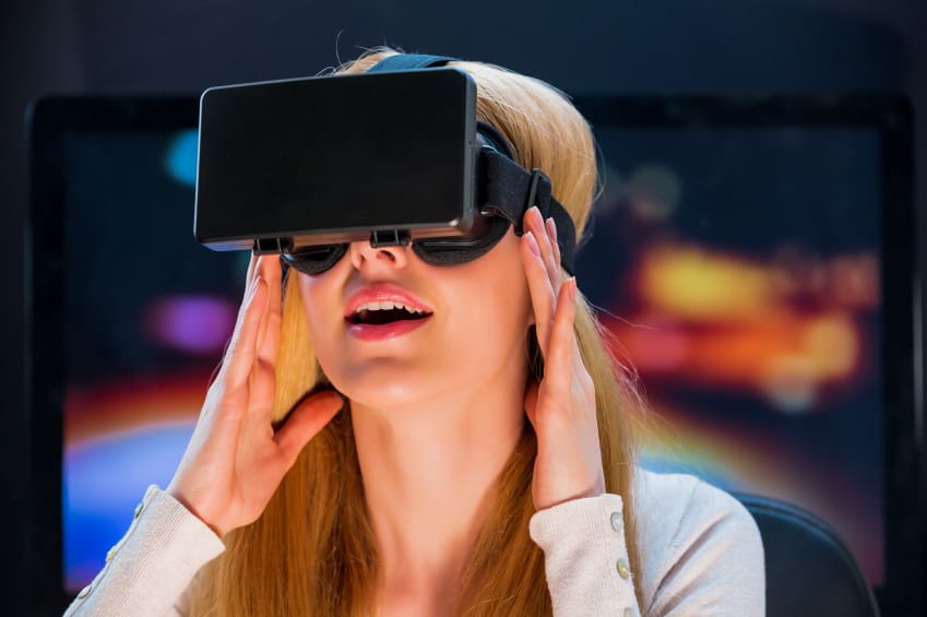 Woman Using VR Headset