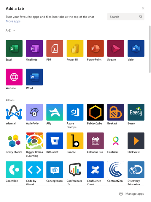 Variety of options including Word, Excel, PowerPoint, etc. Choose one and click it.
