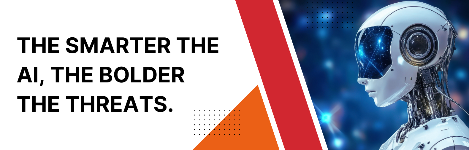 AI robot illustration representing AI cyber threats and modern cybersecurity risks.